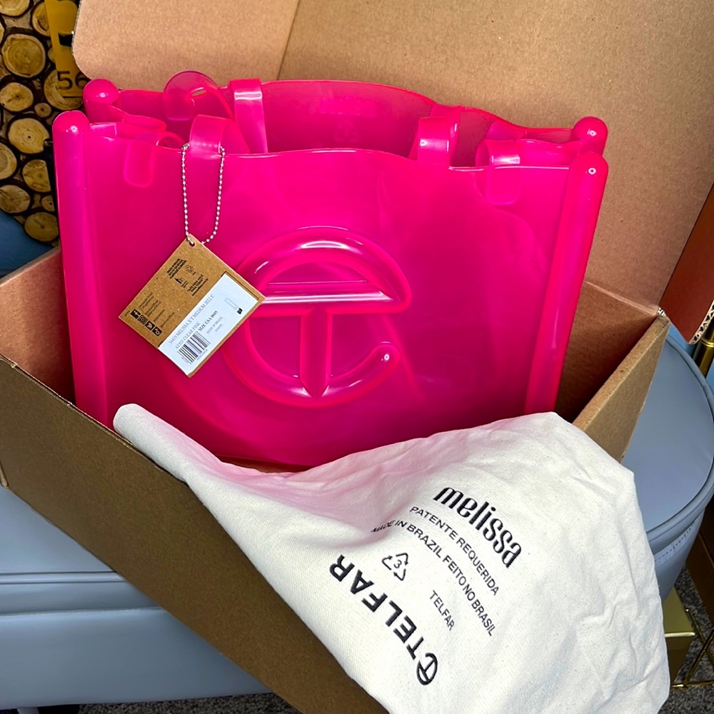 Melissa x Telfar Medium Jelly Shopper - Clear Pink